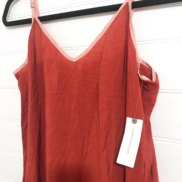 Anthropologie Rust Asymmetrical Ruffle Dress - Picture 2 of 6